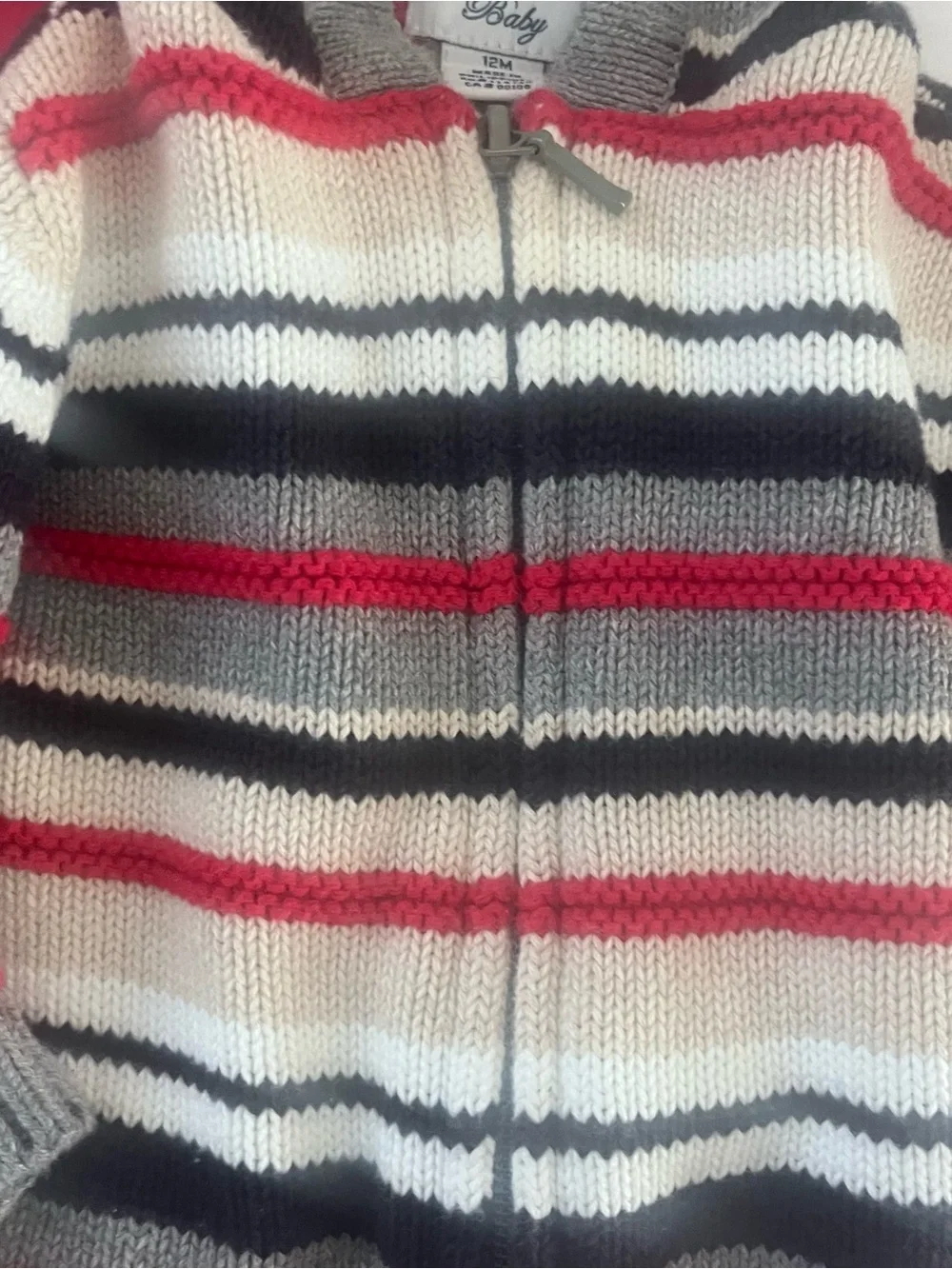 Hartstrings Baby Boy 3 Piece Set Striped Sweater, Wagon Shirt, Black Pants 12m
